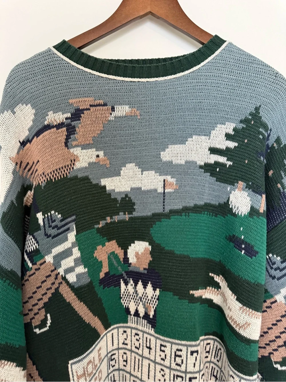 Vintage Crossings 100% Cotton Golf Sweater Size Large